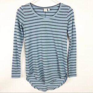 NWT BP | Women's Blue & Black Long Sleeve Stripe Pattern T-Shirt Size XS